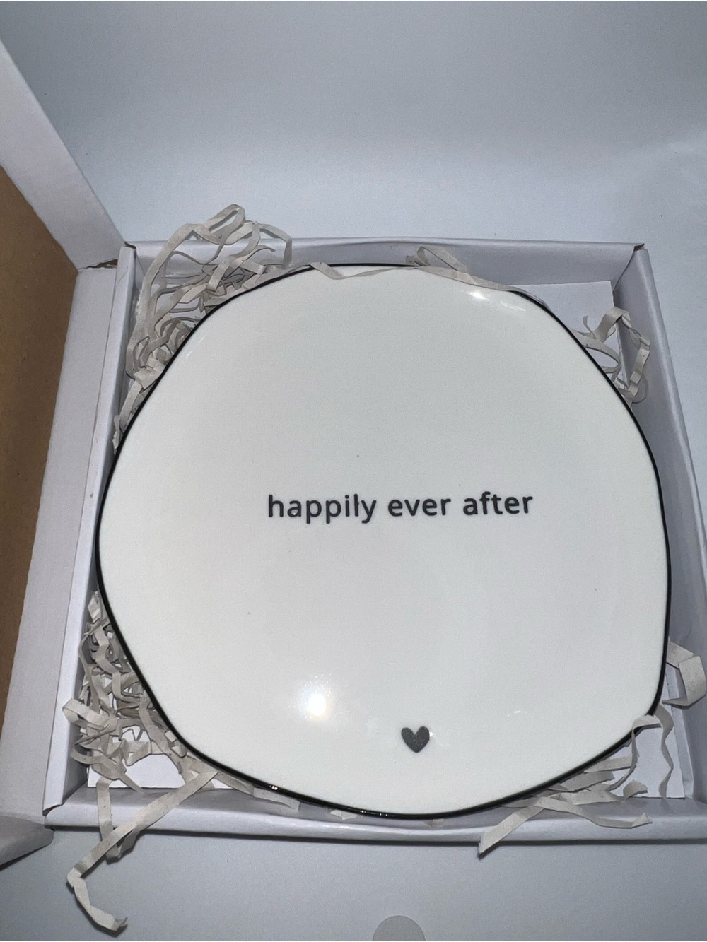 White 'Happily Ever After' Decorative Plate - White Ceramic Accent